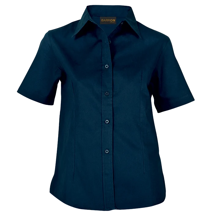 Brushed Cotton Twill Blouse Short Sleeve Ladies